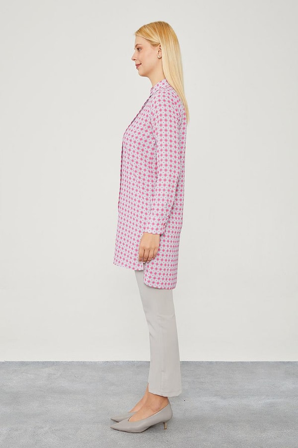 LevidorLevidor Fuşya Kare Desen Tunik