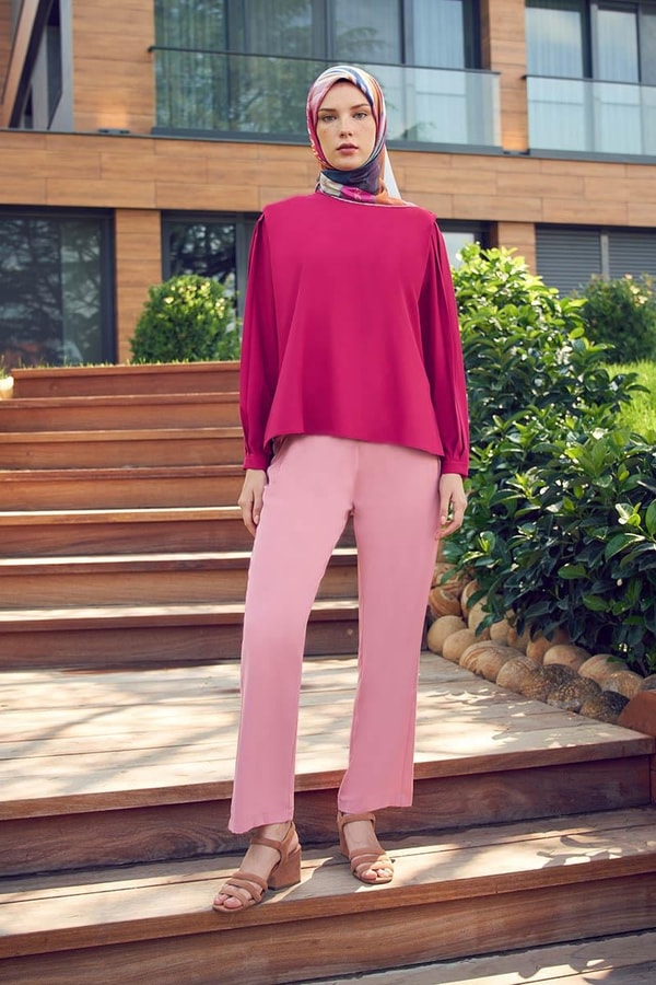 LevidorLevidor Fuşya Vatkalı kısa bluz