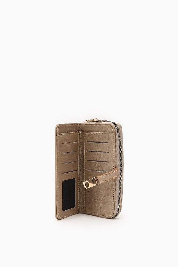 LevidorLevidor Gold Monogram Baskılı Çift Gözlü Cüzdan