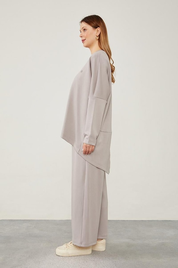 LevidorLevidor Gri Asimetrik Kesim Tunik