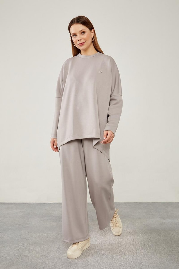 LevidorLevidor Gri Asimetrik Kesim Tunik
