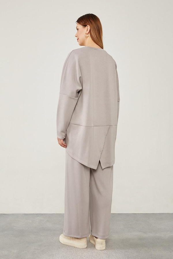 LevidorLevidor Gri Asimetrik Kesim Tunik