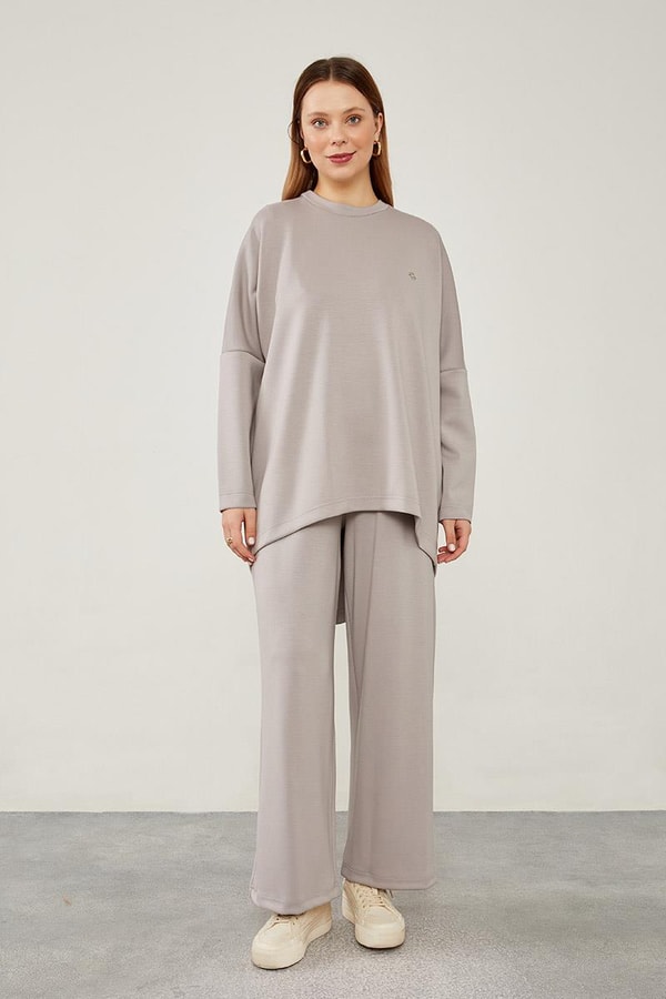 LevidorLevidor Gri Asimetrik Kesim Tunik