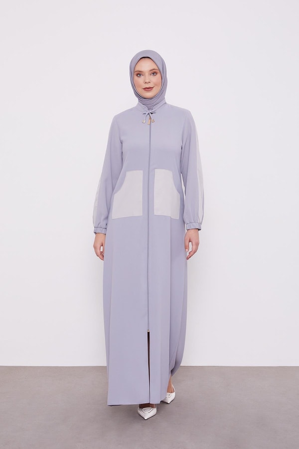 LevidorLevidor Gri Baskı Detaylı Ferace