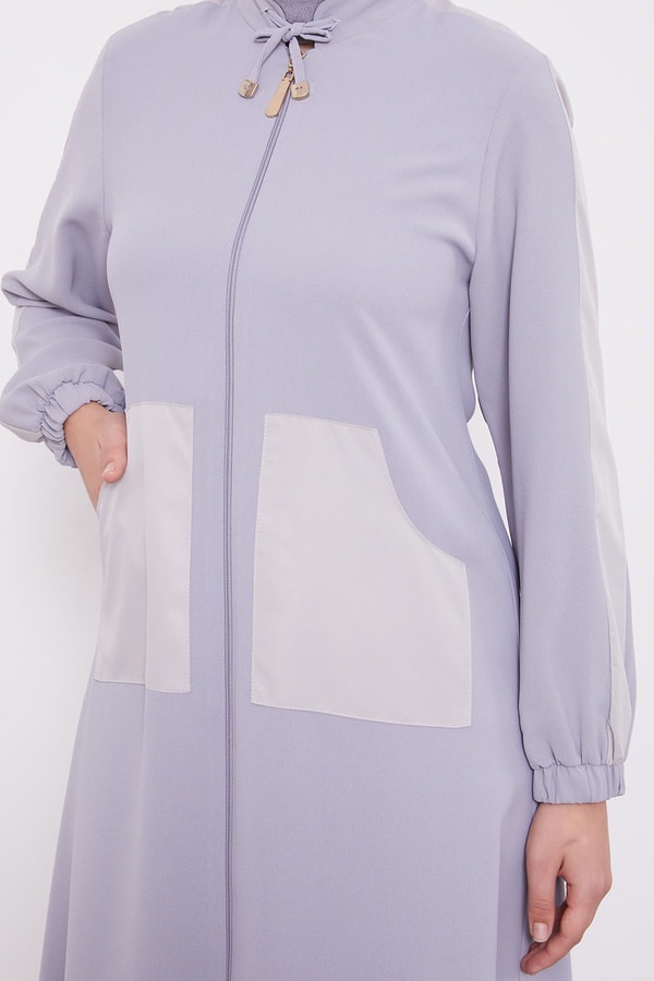 LevidorLevidor Gri Baskı Detaylı Ferace