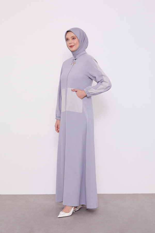 LevidorLevidor Gri Baskı Detaylı Ferace