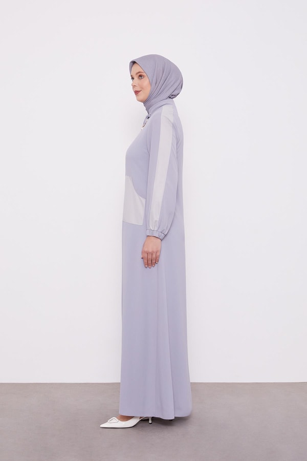 LevidorLevidor Gri Baskı Detaylı Ferace