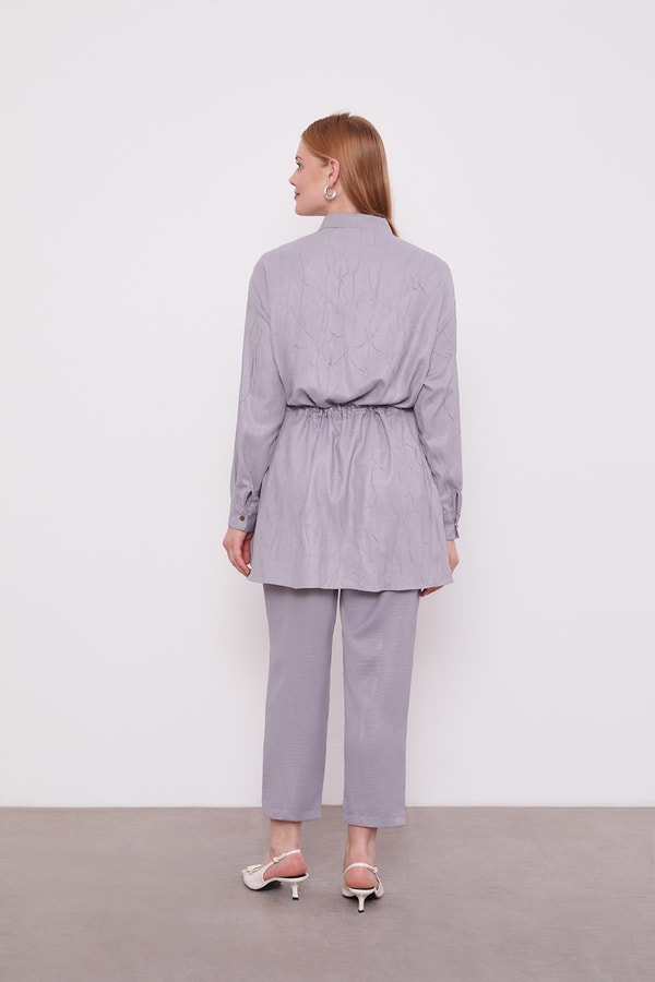 LevidorLevidor Gri Beli Büzgülü Pantolonlu Spor Takım