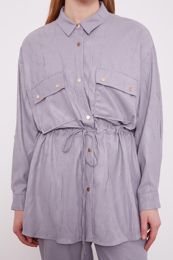 LevidorLevidor Gri Beli Büzgülü Pantolonlu Spor Takım