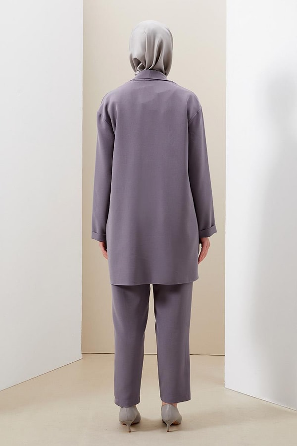 LevidorLevidor Gri Broş Detaylı Tunik Takım