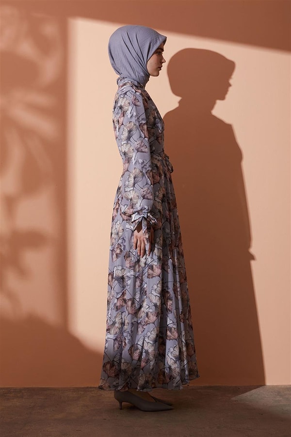 LevidorLevidor Gri Desenli elbise