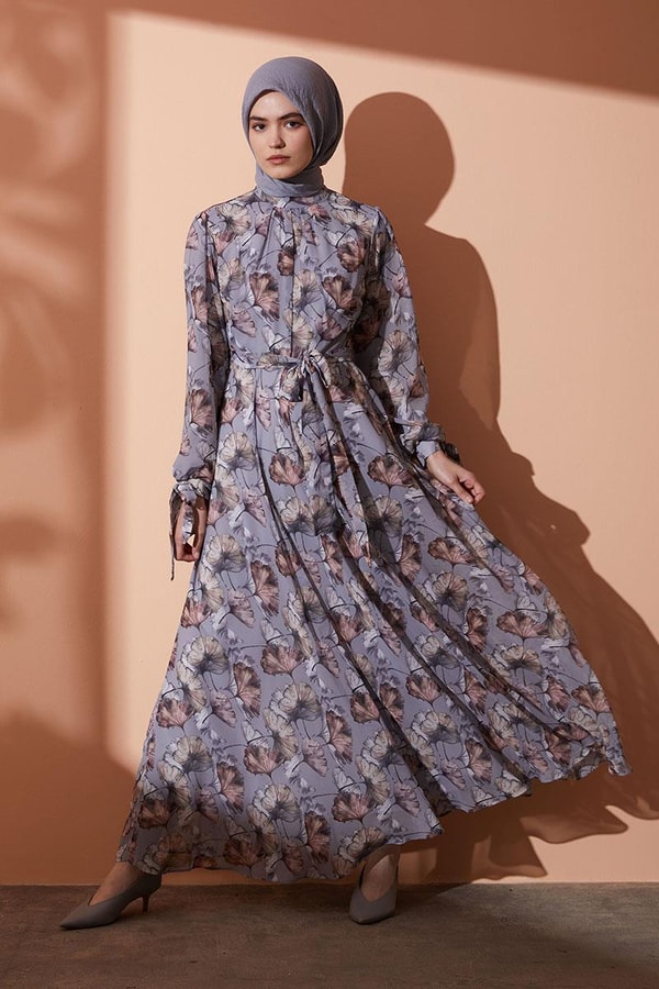 LevidorLevidor Gri Desenli elbise