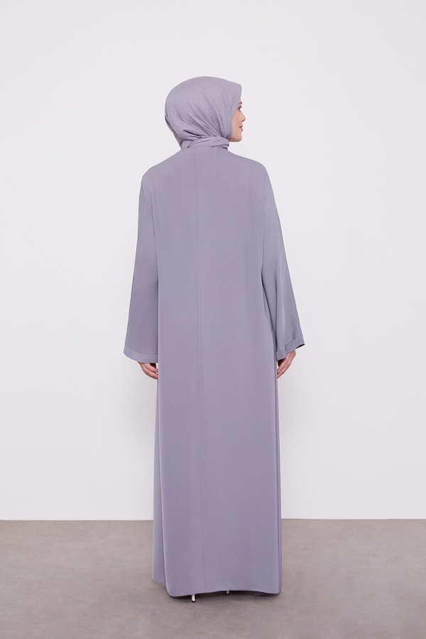 LevidorLevidor Gri Gizli Fermuarlı Ferace