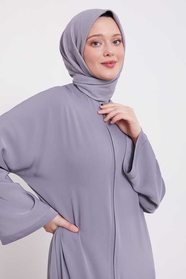 LevidorLevidor Gri Gizli Fermuarlı Ferace