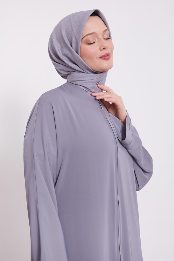 LevidorLevidor Gri Gizli Fermuarlı Ferace