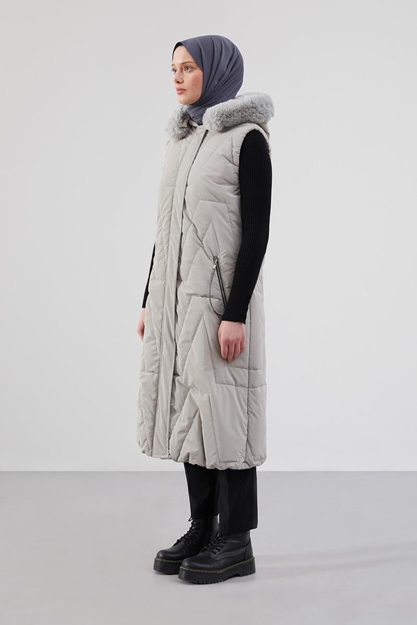 LevidorLevidor Gri Kapitone Yelek