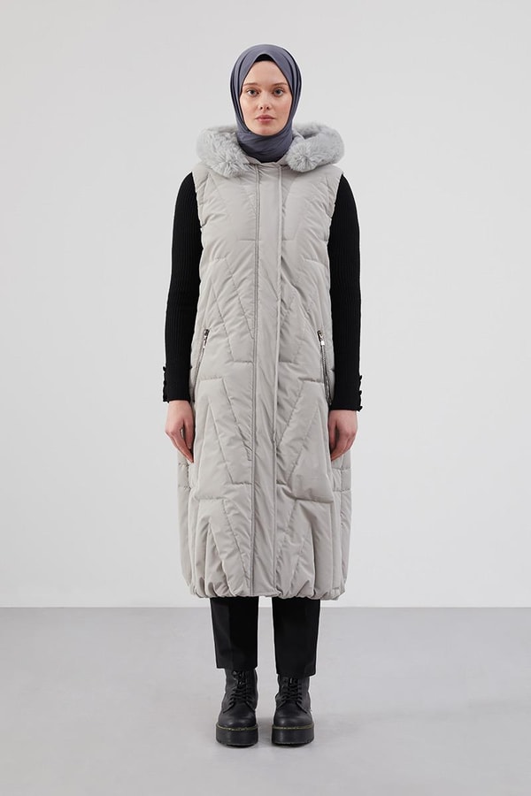 LevidorLevidor Gri Kapitone Yelek