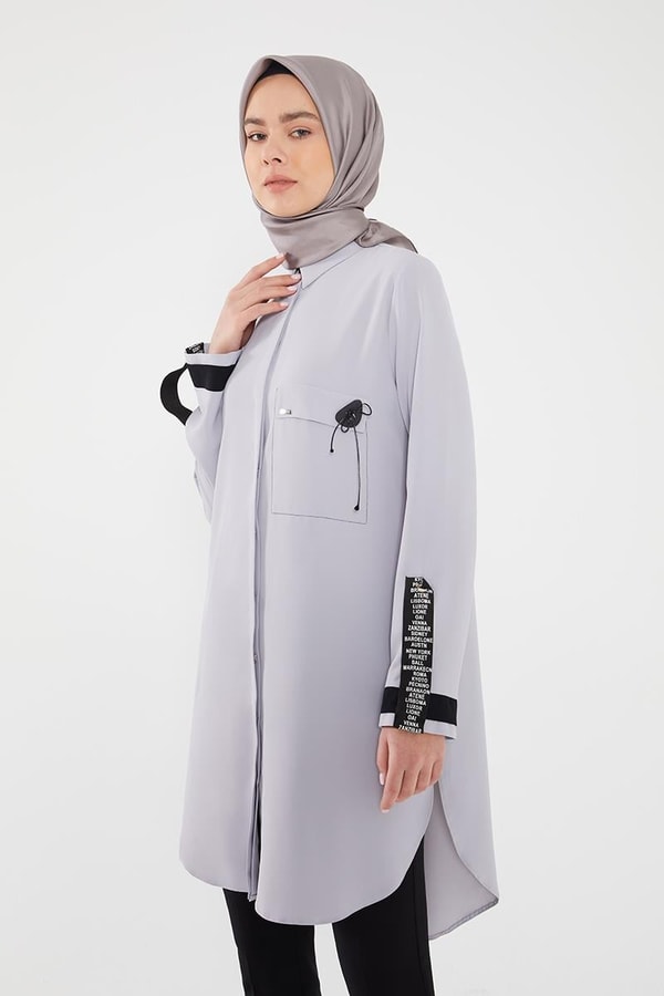 LevidorLevidor Gri Kolu Şeritli Tunık
