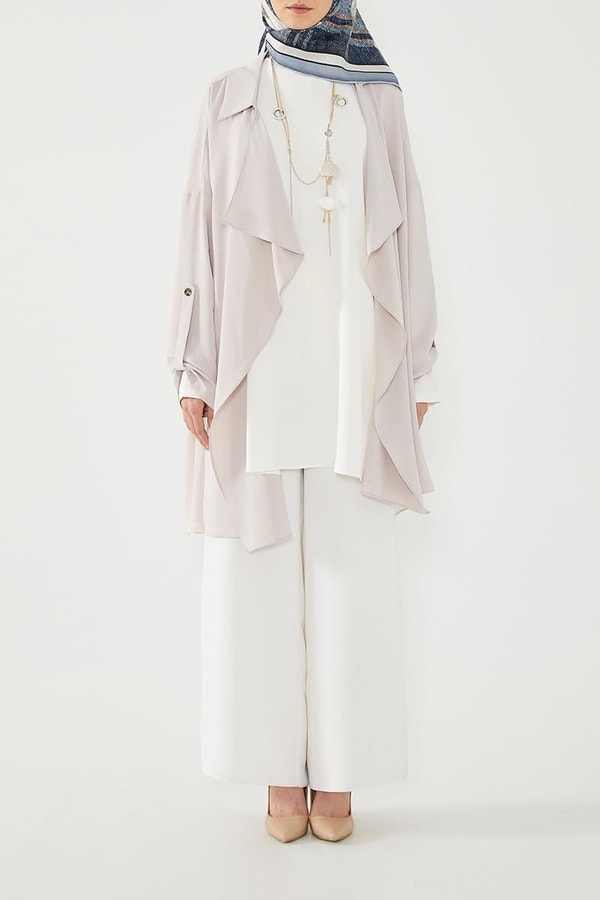 LevidorLevidor Gri Kolyeli Yakası Volanlı Takım