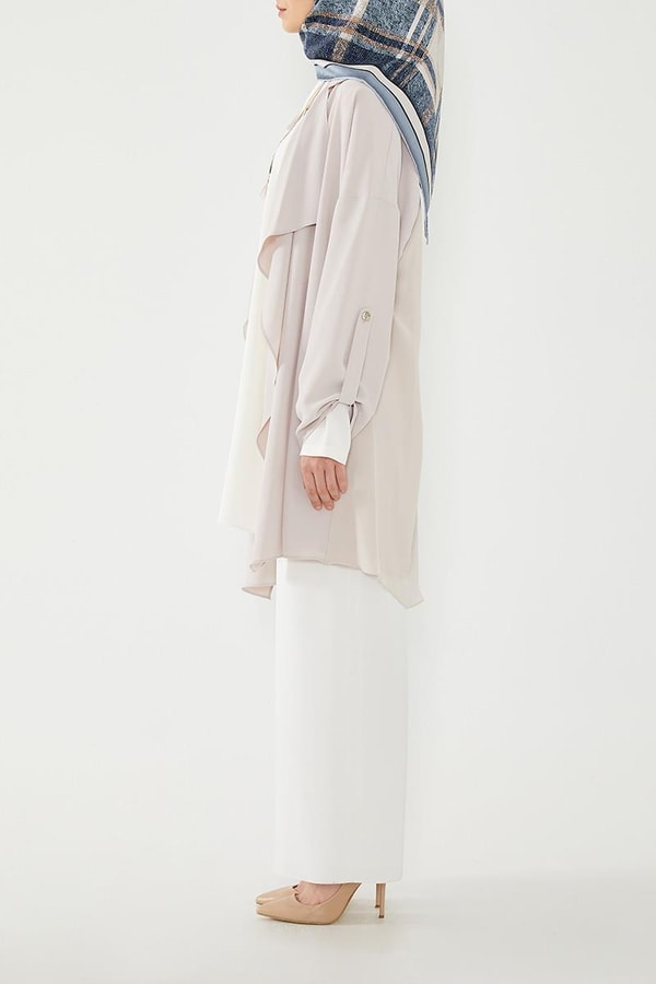 LevidorLevidor Gri Kolyeli Yakası Volanlı Takım