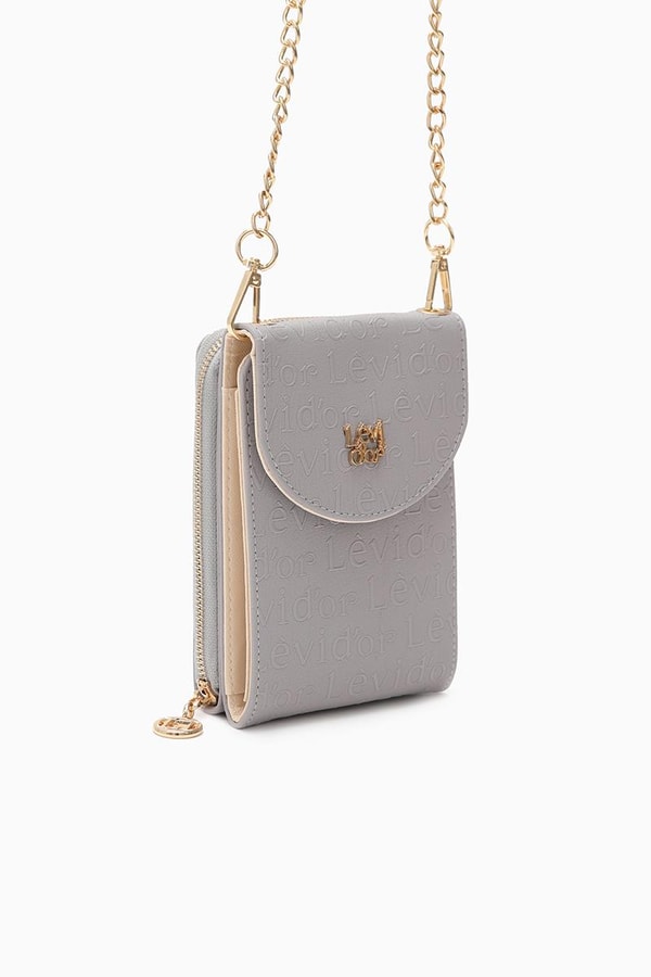LevidorLevidor Gri Monogram Baskılı Cüzdan