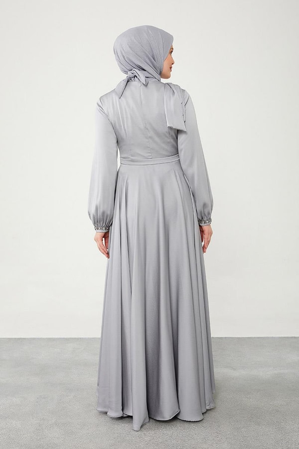 LevidorLevidor Gri Omuz Detaylı Elbise