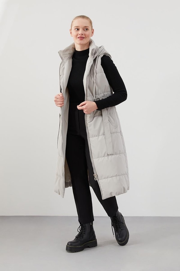 LevidorLevidor Gri Yandan Kemerli  Spor Yelek