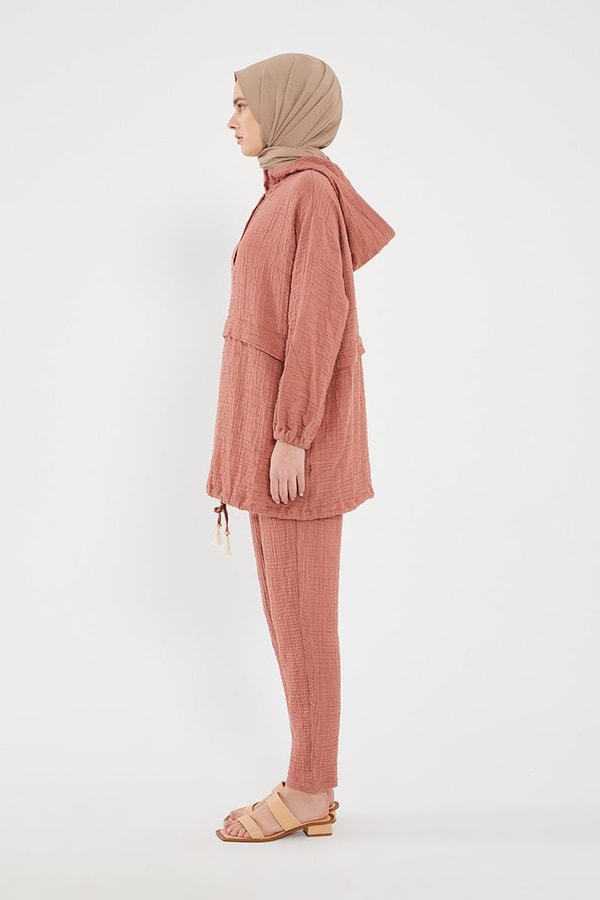 LevidorLevidor Gül Kapşonlu Muslin Spor Takım