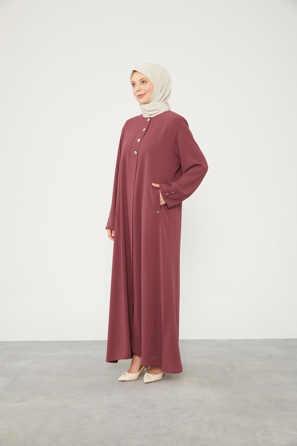 LevidorLevidor Gül Taş Düğmeli Bisiklet Yaka Ferace