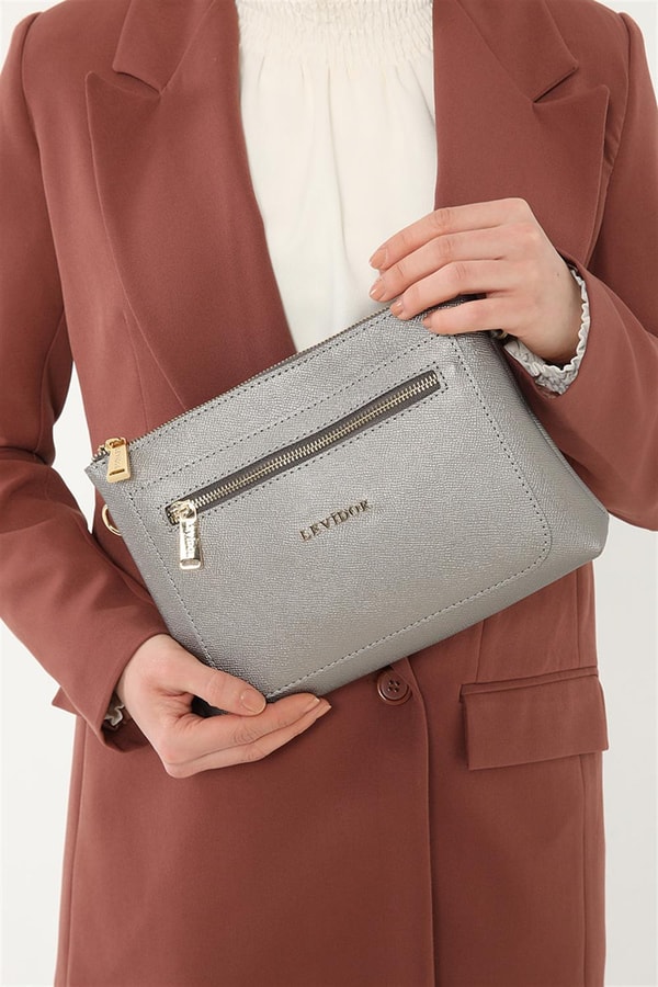 LevidorLevidor Gümüş Çapraz Askılı Shopper Çanta