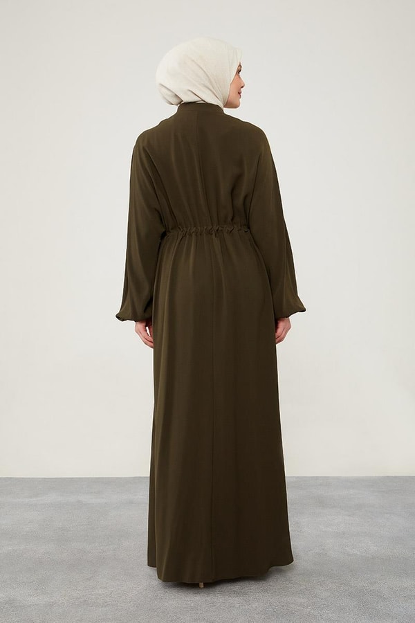 LevidorLevidor Haki Belden Büzgü Detaylı Ferace