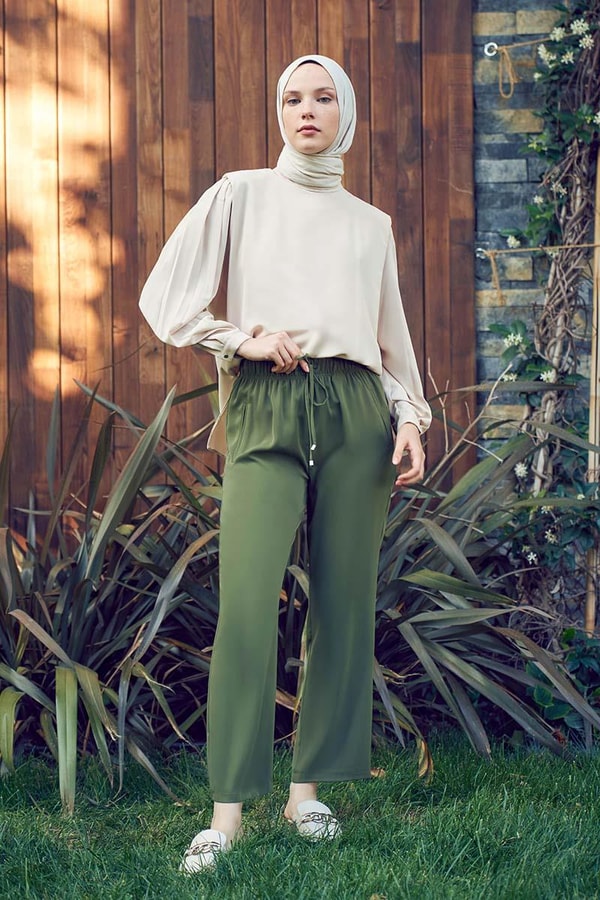 LevidorLevidor Haki Beli Lastikli Spor Pantolon