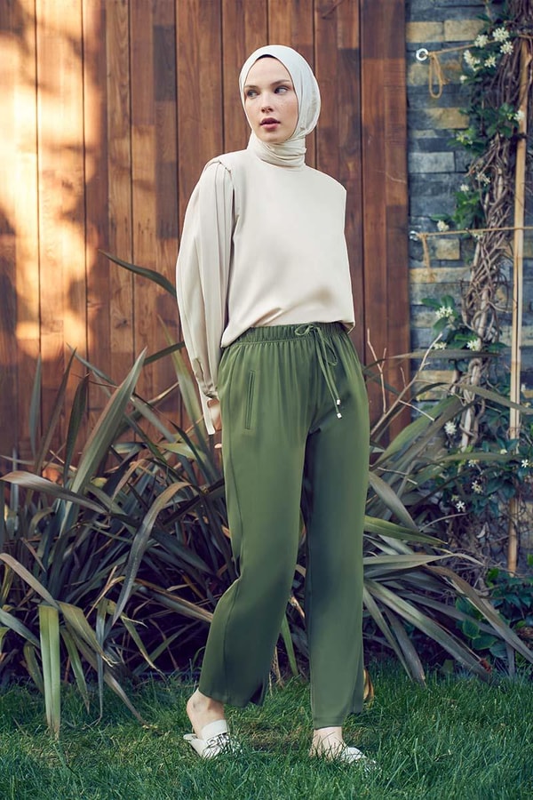 LevidorLevidor Haki Beli Lastikli Spor Pantolon