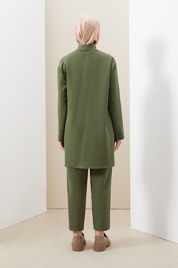 LevidorLevidor Haki Broş Detaylı Tunik Takım