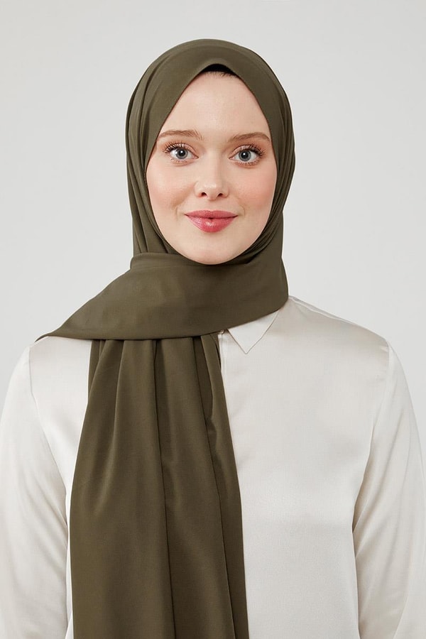 LevidorLevidor Haki Düz Desen Elegance Şal