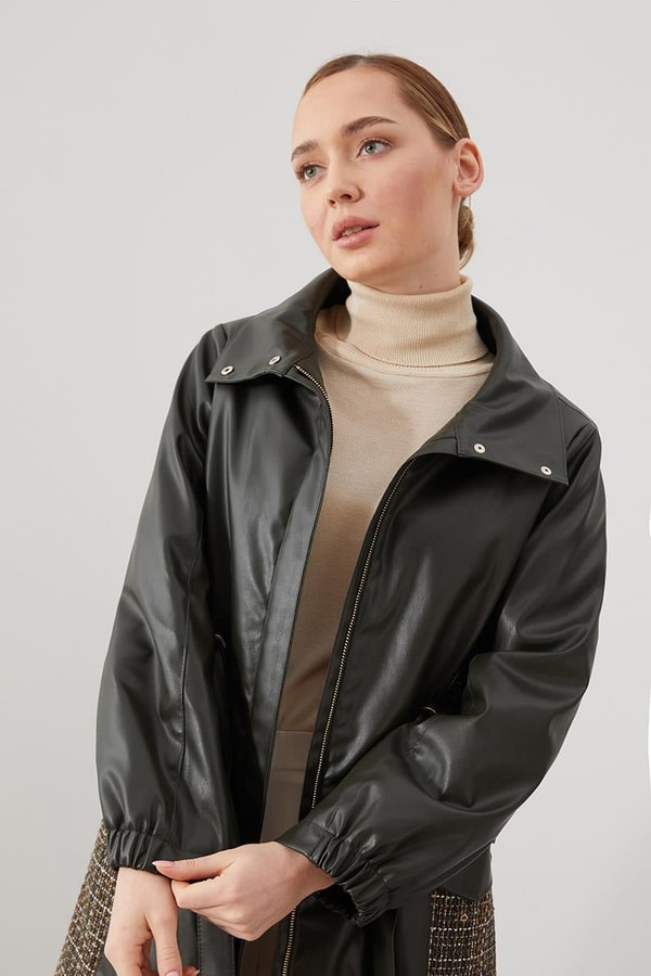 LevidorLevidor Haki Eskose Desen Deri Kaban