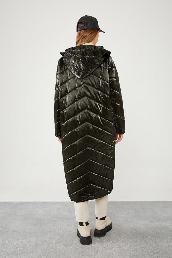 LevidorLevidor Haki Kapüşonlu Kapitone Şişme Mont