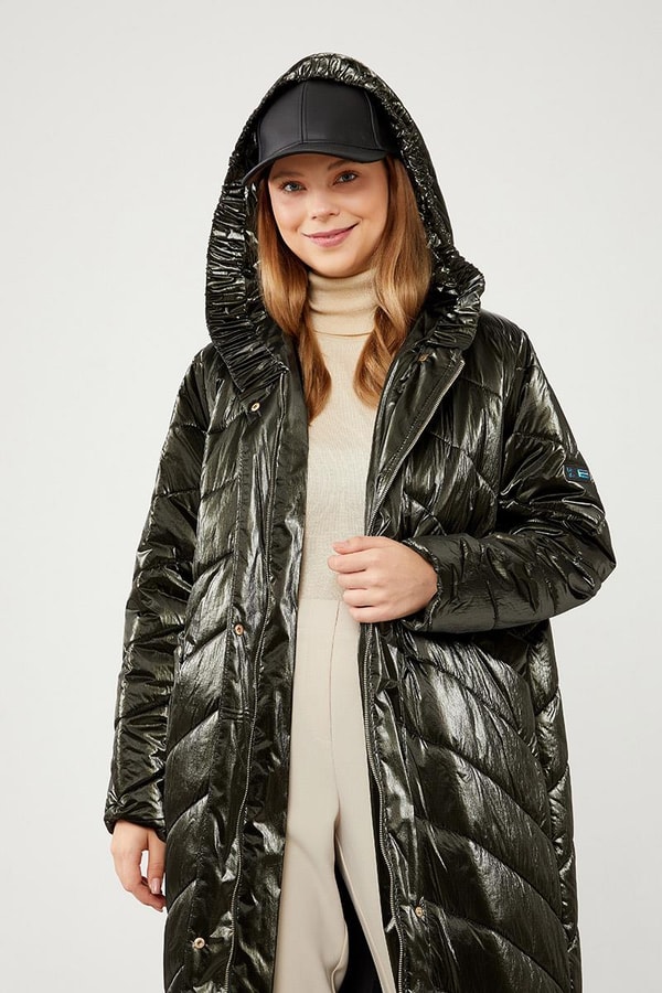 LevidorLevidor Haki Kapüşonlu Kapitone Şişme Mont