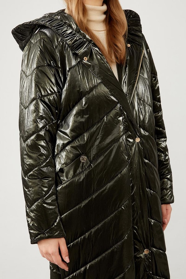 LevidorLevidor Haki Kapüşonlu Kapitone Şişme Mont