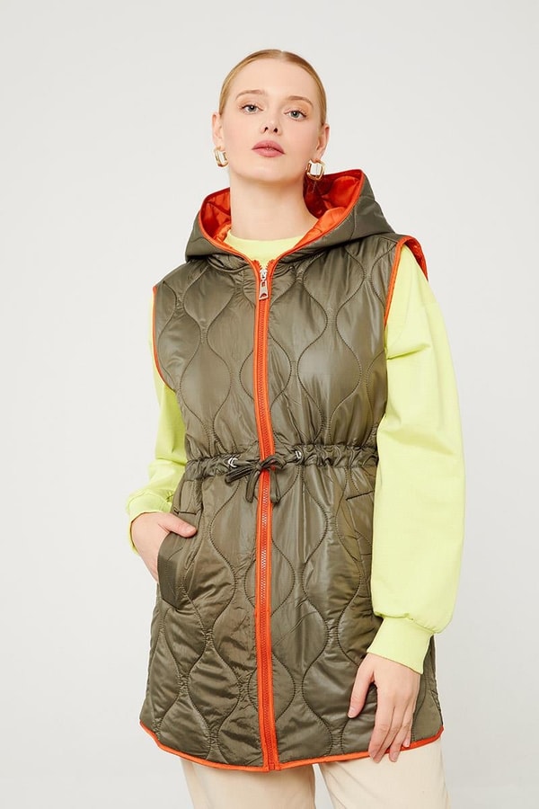 LevidorLevidor Haki Kapüşonlu Şişme Yelek