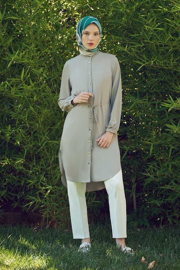 LevidorLevidor Haki Önü Düğmeli Tunik