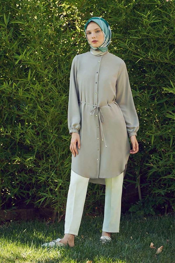 LevidorLevidor Haki Önü Düğmeli Tunik