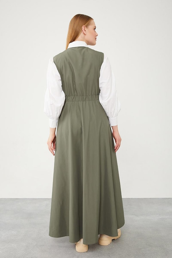 LevidorLevidor Haki Sıfır Kol Fermuar Kapamalı Jile