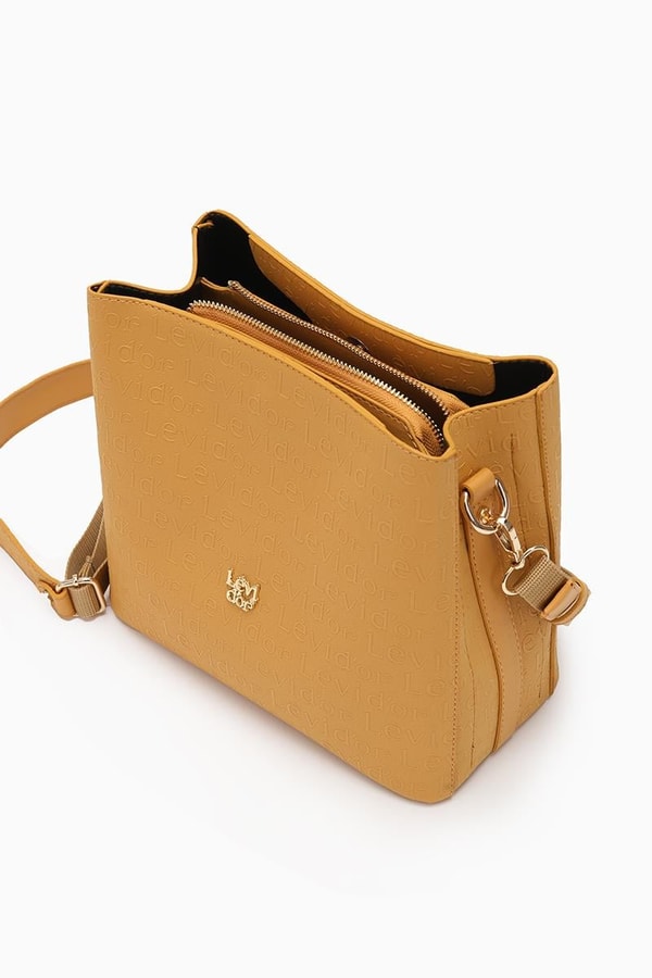 LevidorLevidor Hardal Monogram Baskılı Omuz Çantası