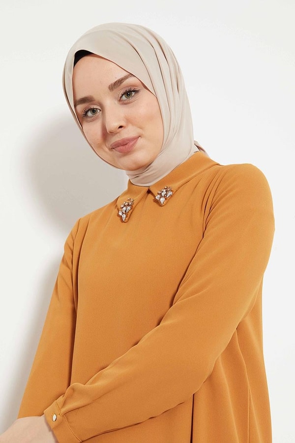 LevidorLevidor Hardal Yakası İşlemeli Tunik