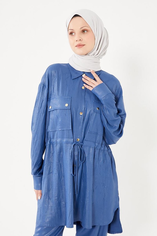 LevidorLevidor İndigo Beli Büzgülü Pantolonlu Spor Takım