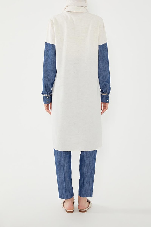 LevidorLevidor İndigo Ceb Püskül Şeritli Gömlek