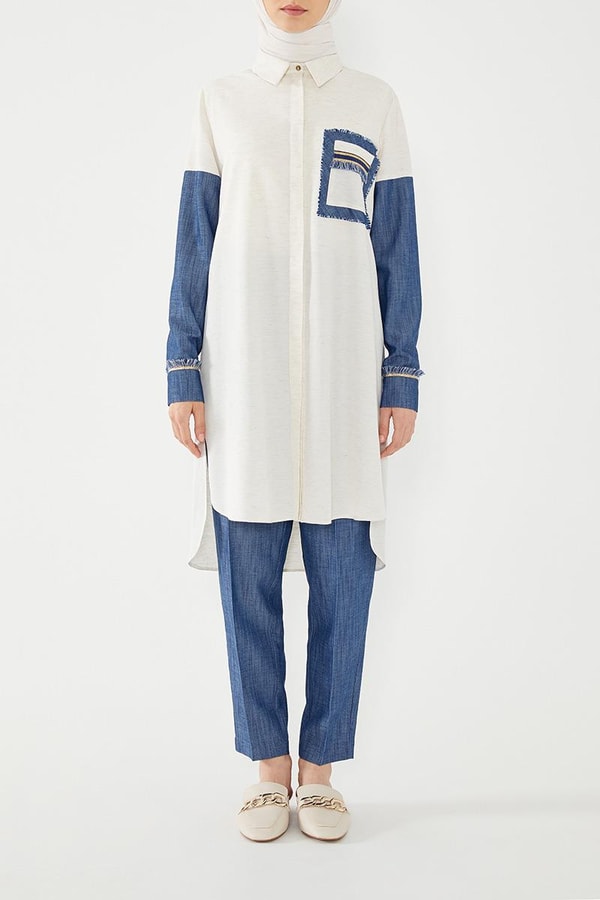 LevidorLevidor İndigo Ceb Püskül Şeritli Gömlek