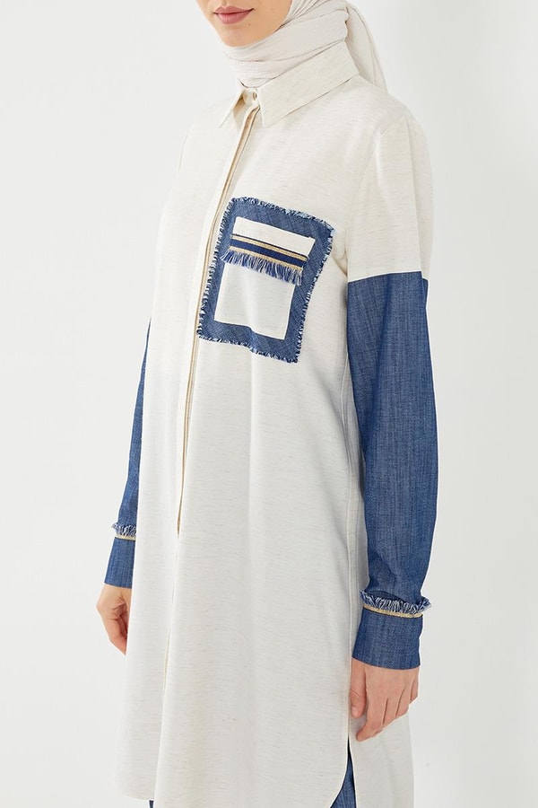 LevidorLevidor İndigo Ceb Püskül Şeritli Gömlek