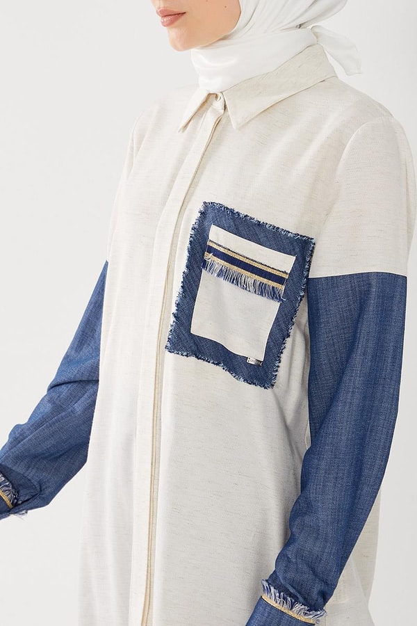 LevidorLevidor İndigo Cep Püskül Şeritli Gömlek Takım